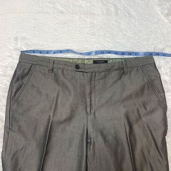 TED BAKER LONDON Mens Cotton Grey Dress Pants Size 38 Regular 31" Inseam - Picture 5 of 9